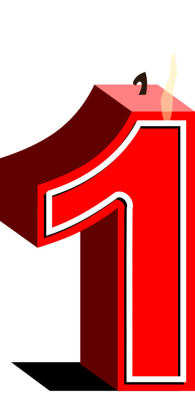 Birthday candle #1 clipart