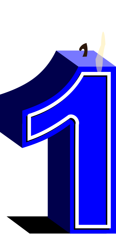 Birthday candle #1 blue clipart