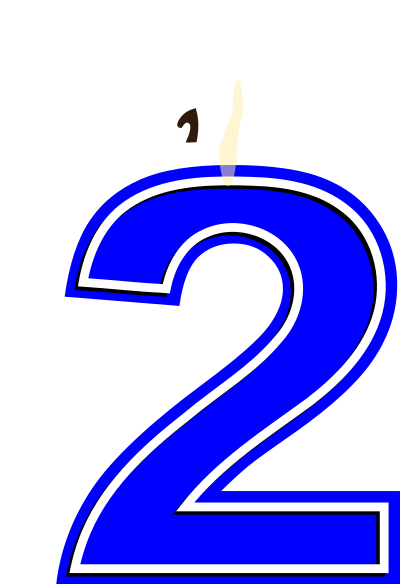 Birthday candle #2 blue clipart