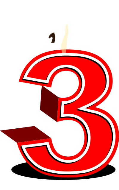 Birthday candle #3 clipart