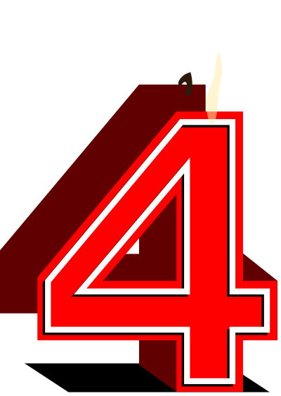 Birthday candle #4 clipart