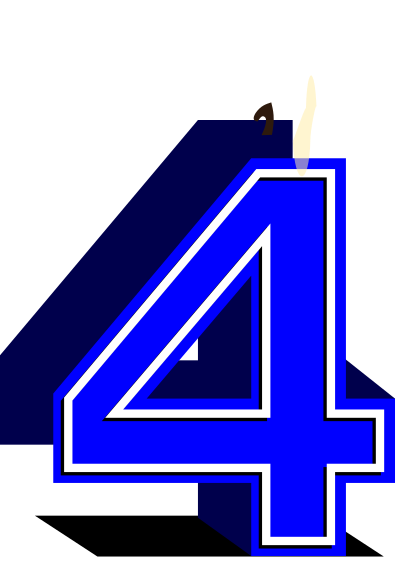 Birthday candle #4 blue clipart