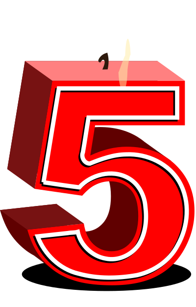 Birthday candle #5 clipart