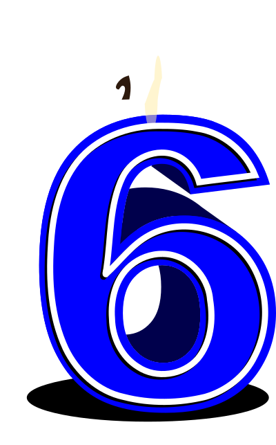 Birthday candle #6 clipart