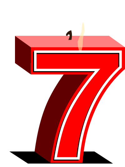 Birthday candle #7 clipart