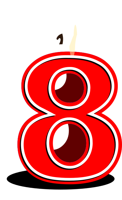 Birthday candle #8 clipart
