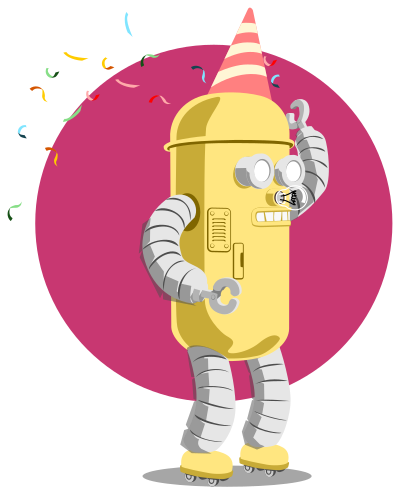 Birthday robot clipart