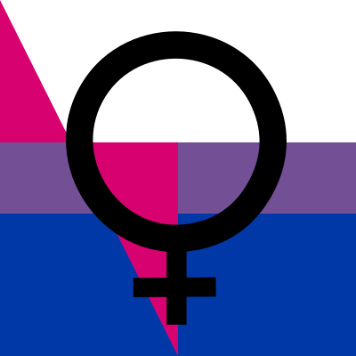 Bisexual female venus icon in black clipart