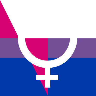 Bisexual female venus icon in white clipart