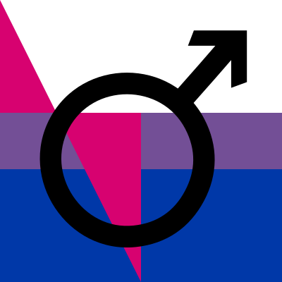 Bisexual male mars symbol in black clipart