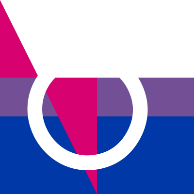 Bisexual pride flag with white mars symbol clipart