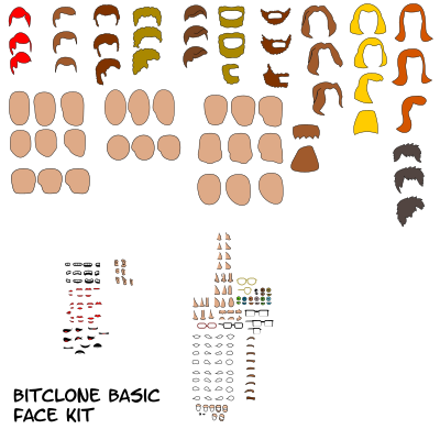 Bitclone Basic Face Kit clipart