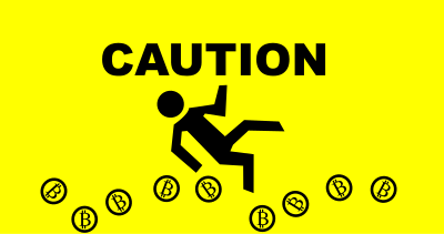 Bitcoin Caution clipart