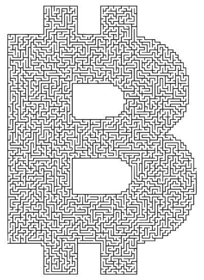 Bitcoin Logo Maze clipart