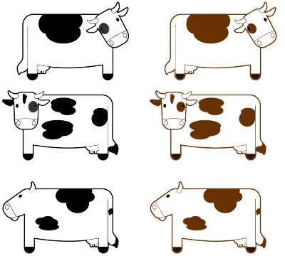 Black And Brown Cows clipart
