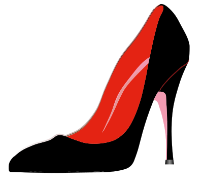 Black And Red Womans Shoe clipart