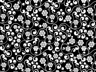 Black And White Floral Pattern Background clipart