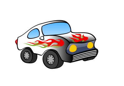 Black and white fun car clipart