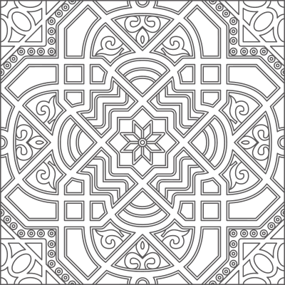 Black And White Geometric Line Art clipart