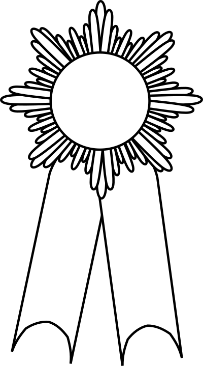 Black and white prize ribbon clipart
