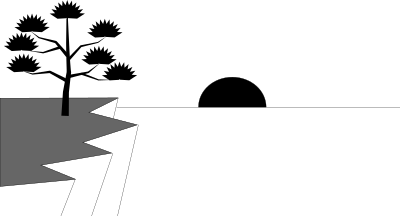 Black And White Sunset Scene clipart