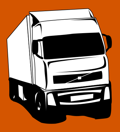 Black and white truck clipart