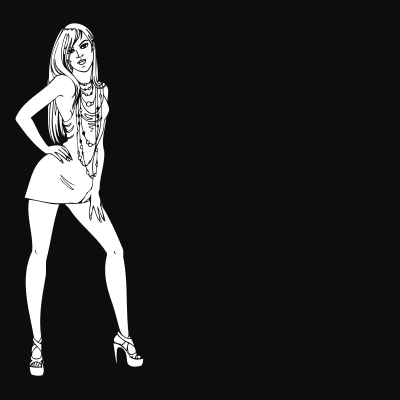 Black And White Woman clipart