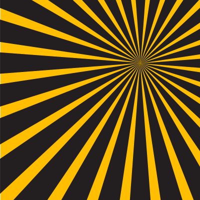 Black and yellow radial beams clipart