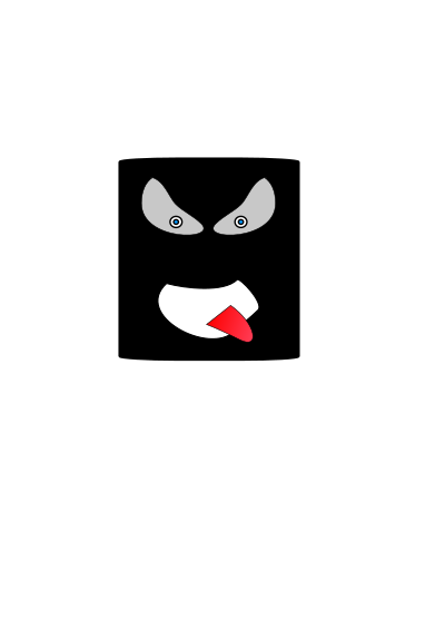 Black angry canman clipart