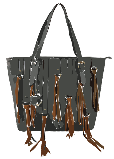 Black Bag Brown Tassles clipart