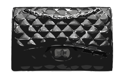 Black Bag with clasp clipart