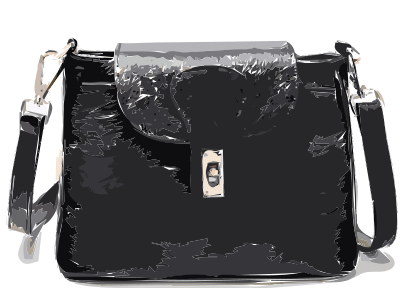 Black bag with clasp no logo clipart