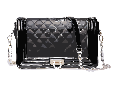 Black Bag with Strap and Clasp clipart