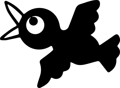 Black bird flying clipart