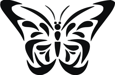 Black butterfly with transparency clipart