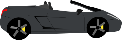Black Cabrio Side View clipart