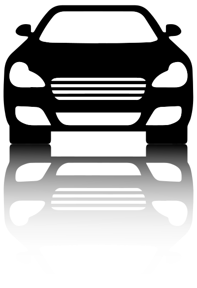 Black Car Front View With Shadow clipart