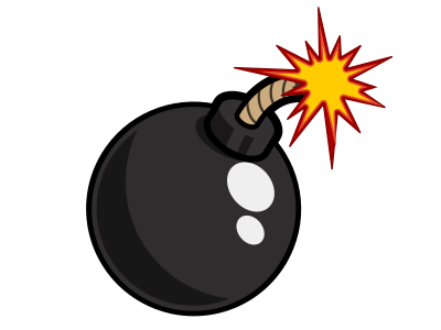 Black Cartoon Bomb clipart