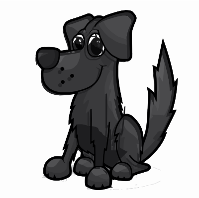 Black Cartoon Dog clipart