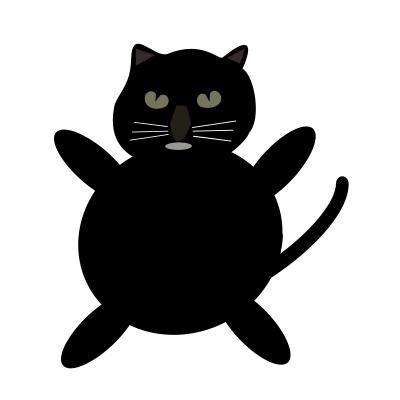 Black cat cartoon clipart
