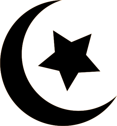 Black Crescent and Star clipart