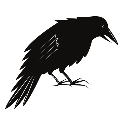 Black crow bird clipart