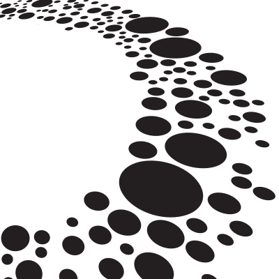 Black dots curved shape clipart