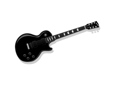 Black electric guitar clipart