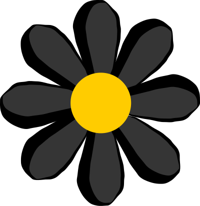 Black flower clipart