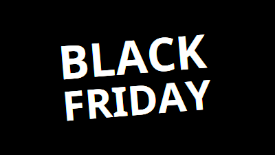 Black Friday Text with White Glow 16:9 clipart