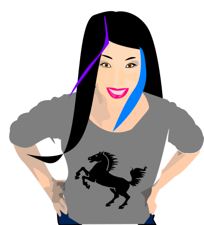 Black-Haired Punk Girl clipart