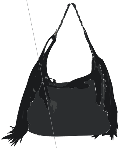 Black Handbag with tassles no logo clipart