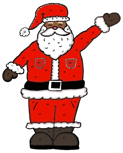 Black Jolly Santa clipart
