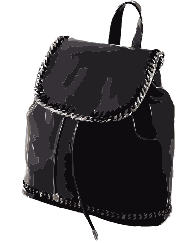 Black Leather Backpack without logo clipart